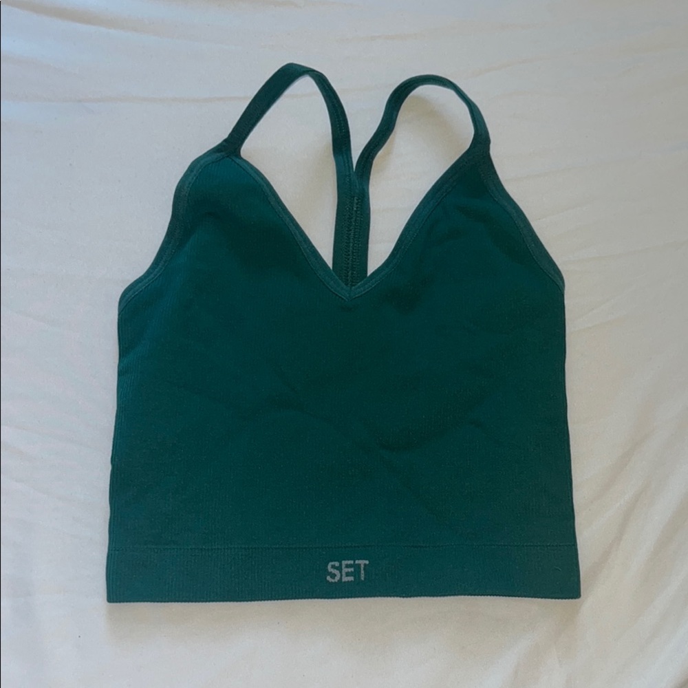 Set active green XS sports bra longline top